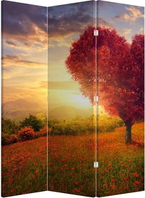Paraván - Strom v tvare srdca (126x170 cm)