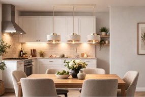 Brilagi - Závesný luster na lanku SPRING 3xE27/60W/230V béžová/zlatá