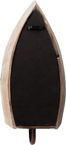 Béžový antik nástenný svietnik so zrkadlom - 15*17*36 cm