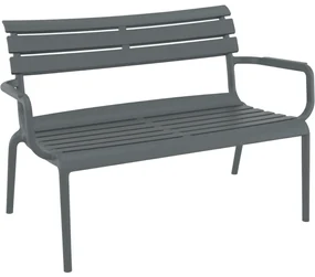 PARIS ZÁHRADNÁ LOUNGE LAVICA S PODRÚČKAMI dark grey