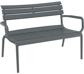 PARIS ZÁHRADNÁ LOUNGE LAVICA S PODRÚČKAMI dark grey