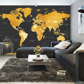 Artgeist Fototapeta - Map: Golden World Veľkosť: 100x70, Verzia: Premium