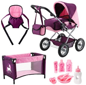 Bayer Design Súprava pre bábiky Grande Kombi s cestovnou postieľkou (jednorožec)  (100227535)