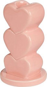 HEARTS Svietnik na dlhú sviečku 12 cm – ružová