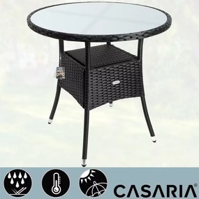 InternetovaZahrada Ratanový stôl Ø80 cm - čierny