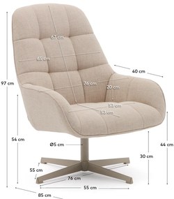 Béžové otočné kreslo Jaspe – Kave Home