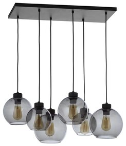 Luster na lanku CUBUS 6xE27/60W/230V čierna