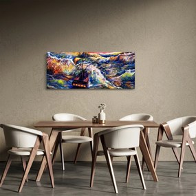 Obraz - Loď na oceánskych vlnách, aquarel (120x50 cm)
