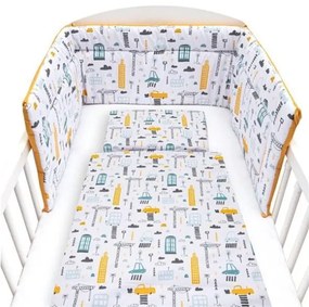 NEW BABY 3-dielne posteľné obliečky New Baby 90/120 cm Mesto horčicové