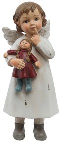 Biely anjelik s bábikou - 6 * 5 * 14 cm