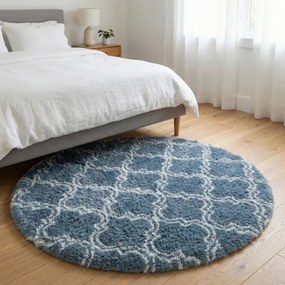 Protišmykový koberec DECOR strieborný kruh