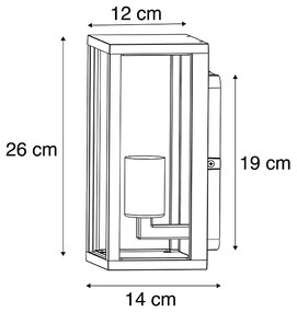 Inteligentné nástenné svietidlo čierne 26 cm IP44 vr. WiFi ST64 - Charlois