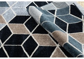 Kusový koberec 3D Kocky sivo čierny 140x190cm