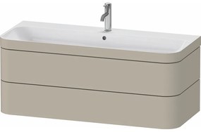 DURAVIT Happy D.2 Plus c-bonded závesná skrinka s nábytkovým umývadlom s otvorom, 2 zásuvky, 1175 x 490 x 480 mm, taupe matná lakovaná, HP4639O60600000