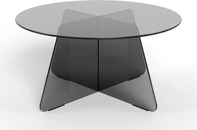 Sivý sklenený okrúhly konferenčný stolík ø 80 cm Samos – Actona