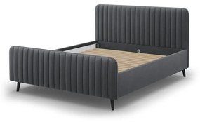 Tmavosivá čalúnená dvojlôžková posteľ s roštom 180x200 cm Lily - Micadoni Home