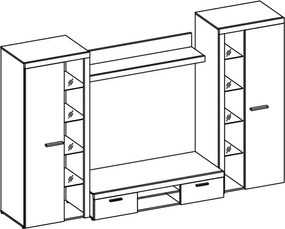 Obývacia  stena Flamenco XL, biela