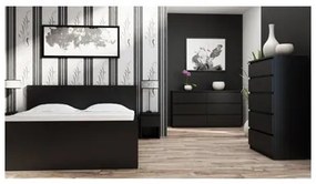 Komoda 6 zásuviek Malva 140 čierna