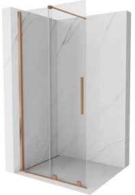 Mexen Velar, posuvné dvere do otvoru typ Walk-In 75 cm, 8mm číre sklo, medená matná, 871-075-000-03-65