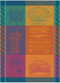 Žakárové kuchynské utierky Street Food Usa Gourmand, 4 ks