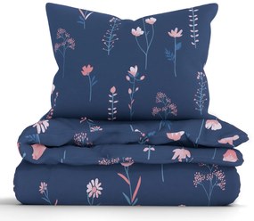 Bavlnené obliečky Renforcé - Vlčie maky tmavo modré