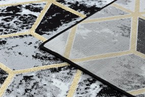 Dywany Łuszczów Kusový koberec Gloss 409A 82 3D cubes black/gold/grey - 140x190 cm