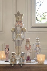 Háčik na vianočnú pančucha Luskáčik v zlatom a striebornom - 7*6*12 cm