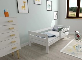 Detská posteľ EDITA z masívu borovice - 200x90 cm - biela