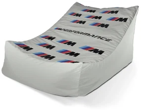 Sablio Sedací vak Lounge MPERFORMANCE biely vzor - 80 x 95 x 50 cm