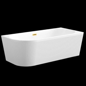 Invena Invena, voľne stojaca vaňa 170x80x58 cm, pravá, biela lesklá, zlatý prepad, INV-AN-02-19P-KPL