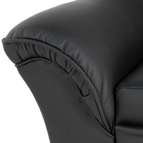 Kožená sedacia súprava DUBAJ LUX 3+1+1, čierna (k-70)