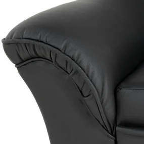 Kožená sedacia súprava DUBAJ LUX 3+1+1, čierna (k-70)