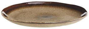 MADAM STOLTZ Kameninový tanier Brown 27 cm