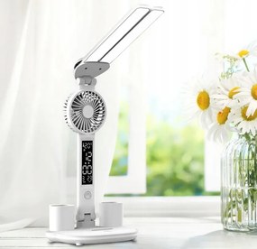 AFF Stolová lampa s ventilátorom, LCD displejom a držiakom na ceruzky