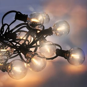 Brilagi - LED vonkajšia dekoratívna reťaz GIRLANDA 18xE12 13m čierna IP44 teplá biela