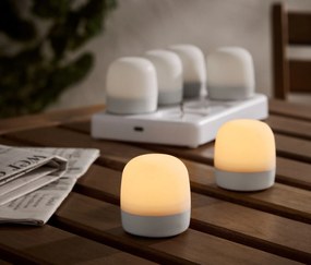LED akumulátorové čajové sviečky do exteriéru, 6 ks