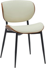 Stolička Enid - koženka - Orech / Krémová