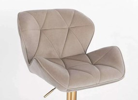 LuxuryForm DESIGN Barová stolička MILANO VELUR na zlatom tanieri - latte