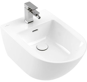 VILLEROY &amp; BOCH Subway 3.0 závesný bidet s otvorom, s prepadom, 375 x 560 mm, biela alpská, s povrchom CeramicPlus, 447000R1