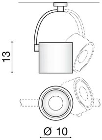 LED bodové svetlo Costa Arm biele