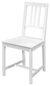 Jedálenská drevená stolička CATIA — masív borovica, biely lak