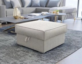 Krémový taburet SMART COSARO s úložným priestorom 65x65 cm