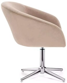 LuxuryForm DESIGN Stolička VENICE VELUR na striebornom kríži - latte