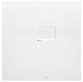 VILLEROY &amp; BOCH Squaro Infinity štvorcová sprchová vanička z materiálu Quaryl, do rohu - pravou stranou ku stene, protišmyk (C), 800 x 800 x 40 mm, Stone White, UDQ8080SQI1RV-RW