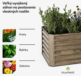 Blumfeldt High Grow Straight vyvýšený záhon, 972 L, Ergonomický, Odolný voči poveternostným vplyvom, Otvorená základňa