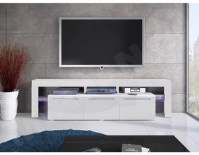 TV skrinka Quatro 150 Plus, Farby: biela / čierny lesk