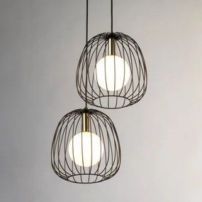 Luster na lanku BELL 2xG9/12W/230V čierna/zlatá