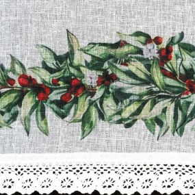 KRÁTKA VIANOČNÁ ZÁCLONA NA PÁSKE XMAS8 150X30 CM VZOROVANÁ