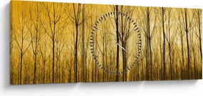 Obraz - Plantáž stromov (s hodinami) (90x30 cm)