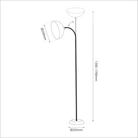 Stojacia lampa ZACK 1xE27/15W/230V čierna